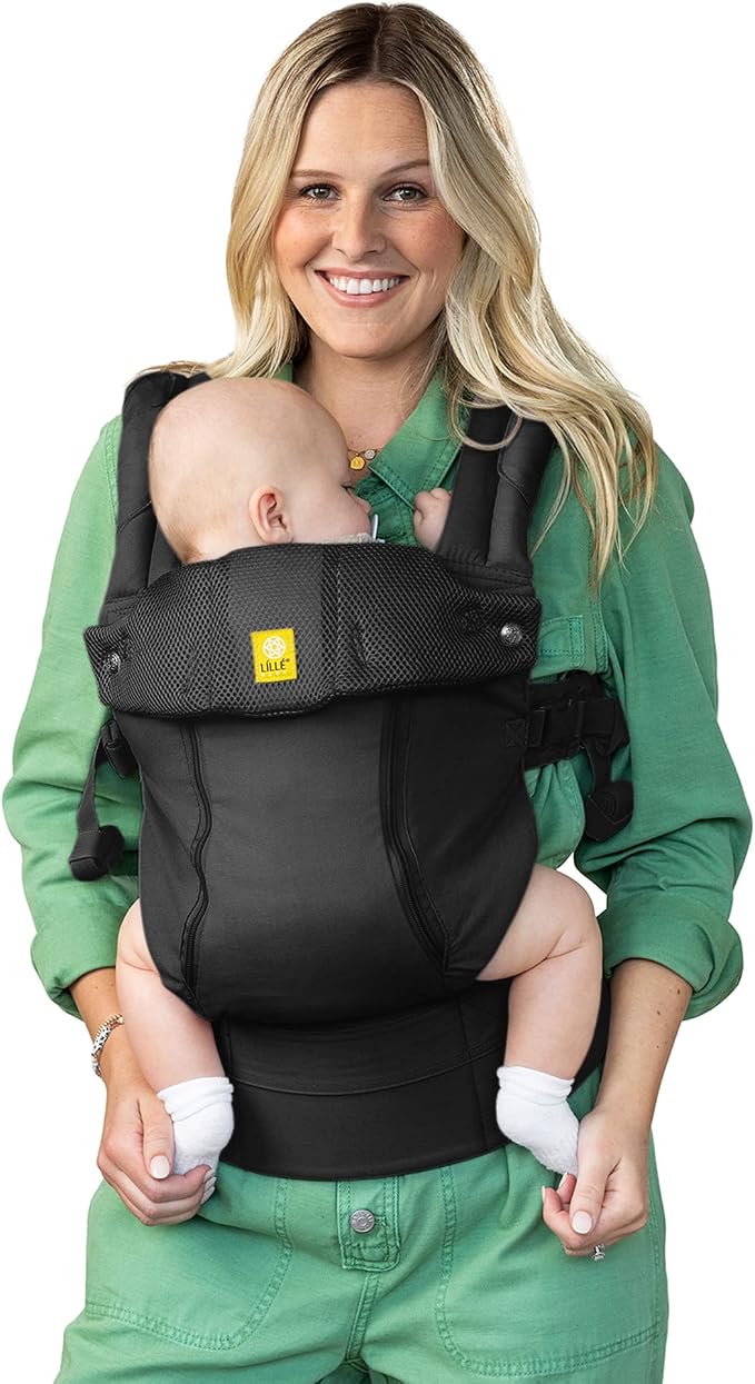 Mom wearing baby in LILLEbaby Complete carrier